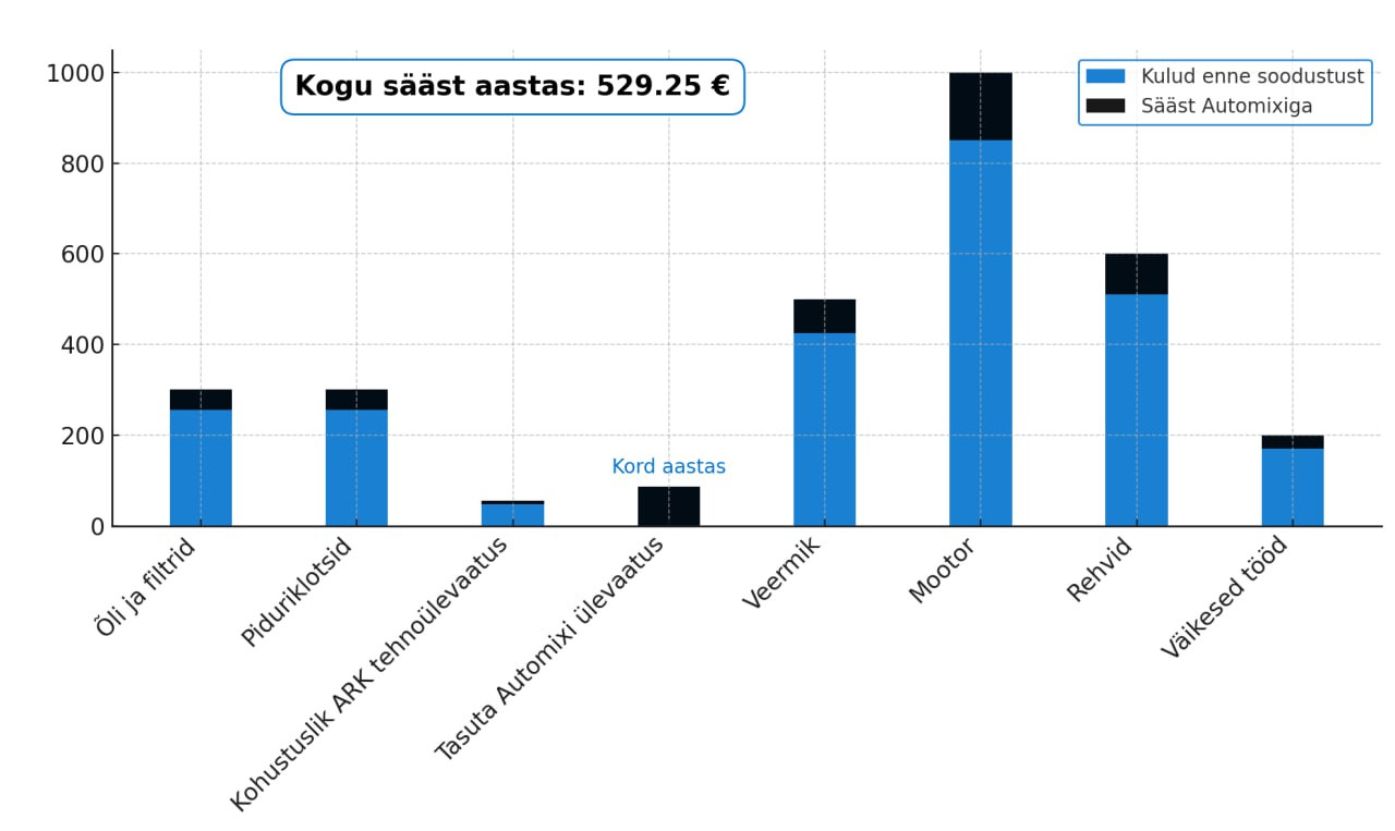 Säästke Automixiga! Näide aastasest hoolduskuludest